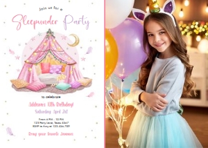 Birthday Invitation Tent Sleepunder Photo 0499 design preview