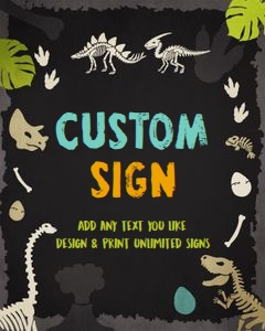 Custom Sign Fossil Dinosaur Dark 8x10 0269 design preview