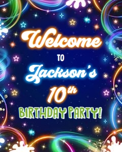 Welcome Sign Neon Glow Boy 0537 design preview