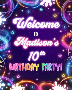 Welcome Sign Neon Glow Girl 0537 design preview