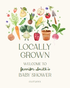 Welcome Sign Baby Shower Locally Grown 0544 design preview