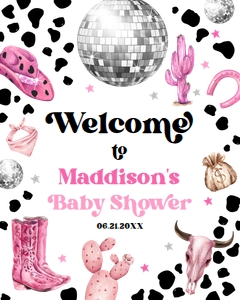 Welcome Sign Cowgirl Baby Shower 0455 design preview