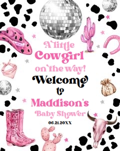 Welcome Sign Cowgirl Baby Shower Little Cowgirl 0455 design preview