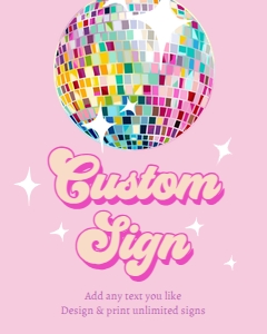 Custom Sign Disco Ball 0501 design preview