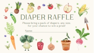 Diaper Raffle Ticket Locally Grown 0544 design preview