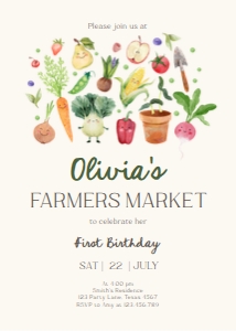 Birthday Invitation Farmers Market 0544 design preview