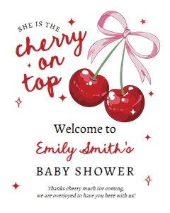 Welcome Sign Baby Shower Cherry 0539 design preview