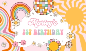 Backdrop Banner Retro Doodles Pink 0459 0538 design preview