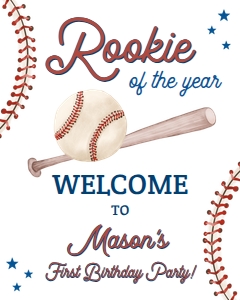 Welcome Sign Baseball Rookie of The Year 0492 design preview