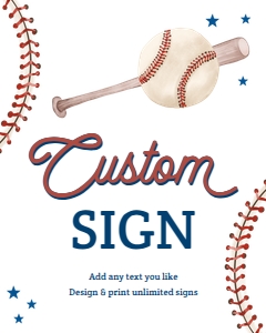 Custom Sign Baseball 0492 design preview