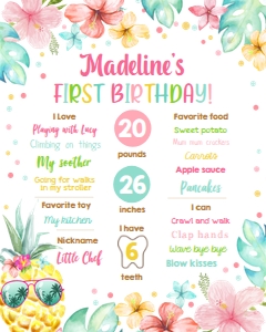 Birthday Milestone Poster Pineapple 0391 design preview