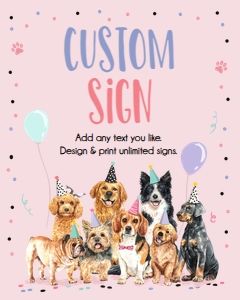 Custom Editable Dog Puppy Sign 8x10 Pink 0384 design preview