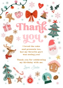 Thank You Card Christmas Elements 0529 design preview