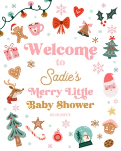 Welcome Sign Baby Shower Christmas Elements 0529 design preview