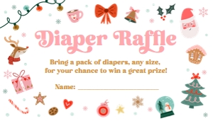 Diaper Raffle Ticket Christmas Elements 0529 design preview