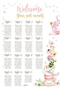 Seating Chart Tea Pink 0349 design preview