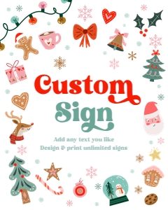 Custom Sign Christmas Elements Neutral 0529 design preview