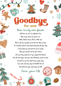 Letter Goodbye From Your Elf Christmas Elements Neutral 0529 design preview