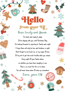 Letter Hello From Your Elf Christmas Elements Neutral 0529 design preview
