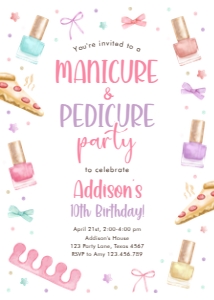 Birthday Invitation Mani-Pedi Party 0562 design preview