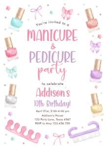 Birthday Invitation Mani-Pedi Party v2 0562 design preview