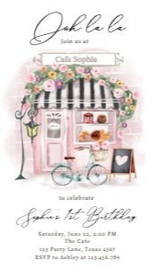 Birthday Invitation French Patisserie Oh La La 0441 Phone design preview