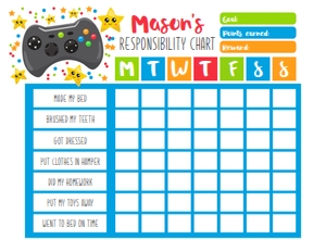 Video Game Responsibility Chart design preview