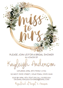 Miss to Mrs Bridal Shower Invitation design preview