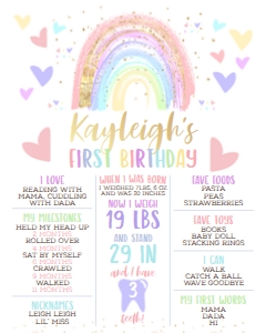 Pastel Rainbow Milestone Sign design preview