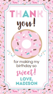 Donut Pink Favor Tag design preview