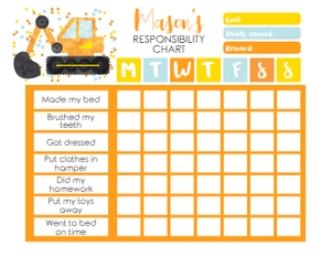 Digger Responsibility Chart design preview