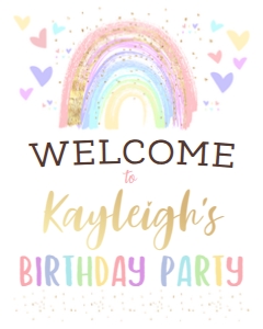 Pastel Rainbow Welcome Sign design preview