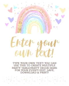 Pastel Rainbow Custom Sign design preview