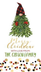Christmas Gnome Favor Tag design preview