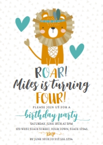 Lion Birthday Party Invitation design preview