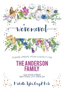 Butterfly Garden Moving Announcement design preview