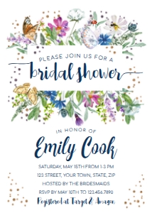 Butterfly Garden Bridal Shower Invitation: Butterfly Garden Bridal Shower Invitation