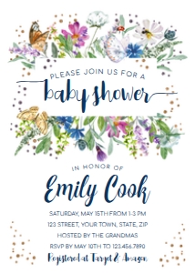 Butterfly Garden Baby Shower Invitation: Butterfly Garden Baby Shower Invitation