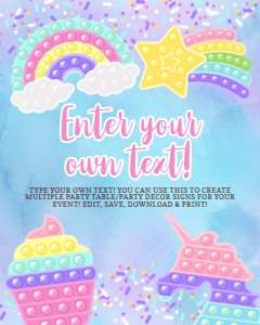 Pop it Party Custom Sign design preview