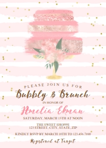 Cake Pink Bridal Shower Invitation design preview