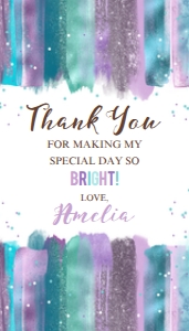 Glitter Brush Stroke Purple Favor Tag design preview