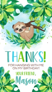 Sloth Boy Favor Tag: Sloth Boy Favor Tag