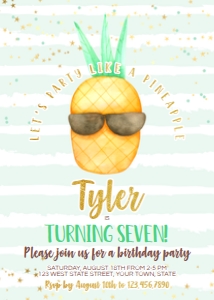 Pineapple Birthday Party Invitation design preview