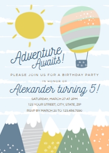 Colorful Adventure Birthday Party Invitation: Colorful Adventure Birthday Party Invitation