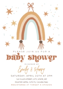 Boho Rainbow Baby Shower Invitation design preview