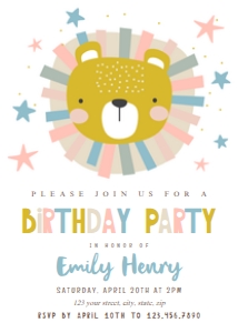 Boho Lion Birthday Party Invitation design preview