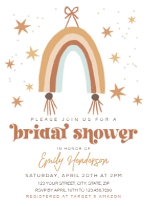 Boho Rainbow Bridal Shower Invitation design preview