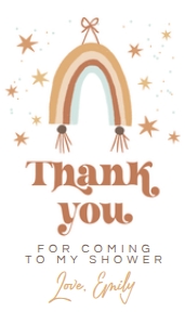 Boho Rainbow Brown Favor Tag design preview