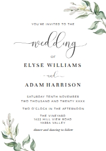 MUG-GRE-1-B153 - MUTED GREENERY - GREEN - WEDDING INVITATION - A5: MUG-GRE-1-B156 - MUTED GREENERY - GREEN - WEDDING INVITATION SUITE