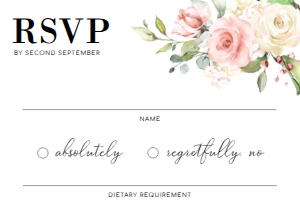 DAR-PNK-2-B172 - DARCY FLORAL - PINK - RSVP CARD - 3.5" x 5": DAR-PNK-1-B171 - DARCY FLORAL - PINK - WEDDING INVITATION SUITE